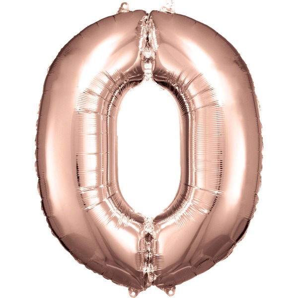 Cijfer ballon Rose Goud incl helium -0