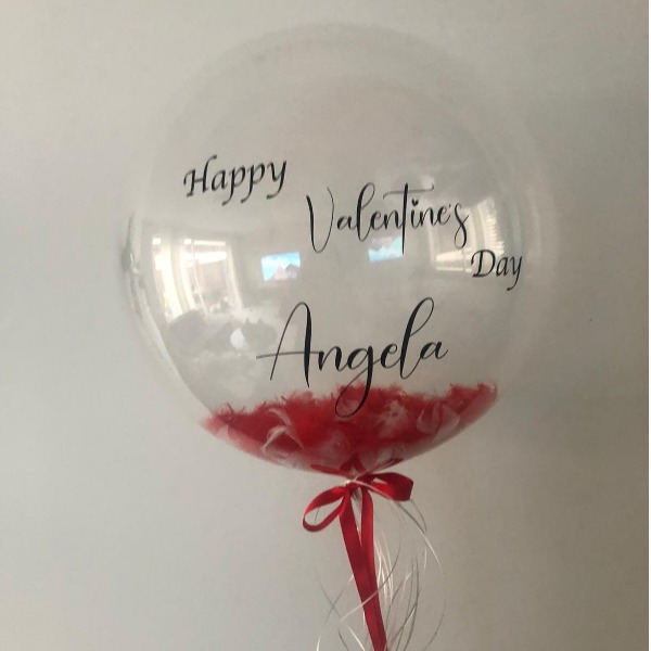 Bubble balloon bij ons met tekst